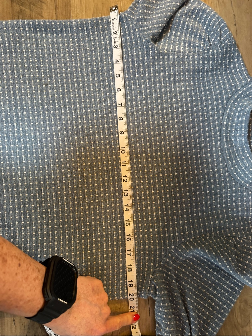 Madewell Light Blue Mock Neck Textured Top - Picture 4 of 9